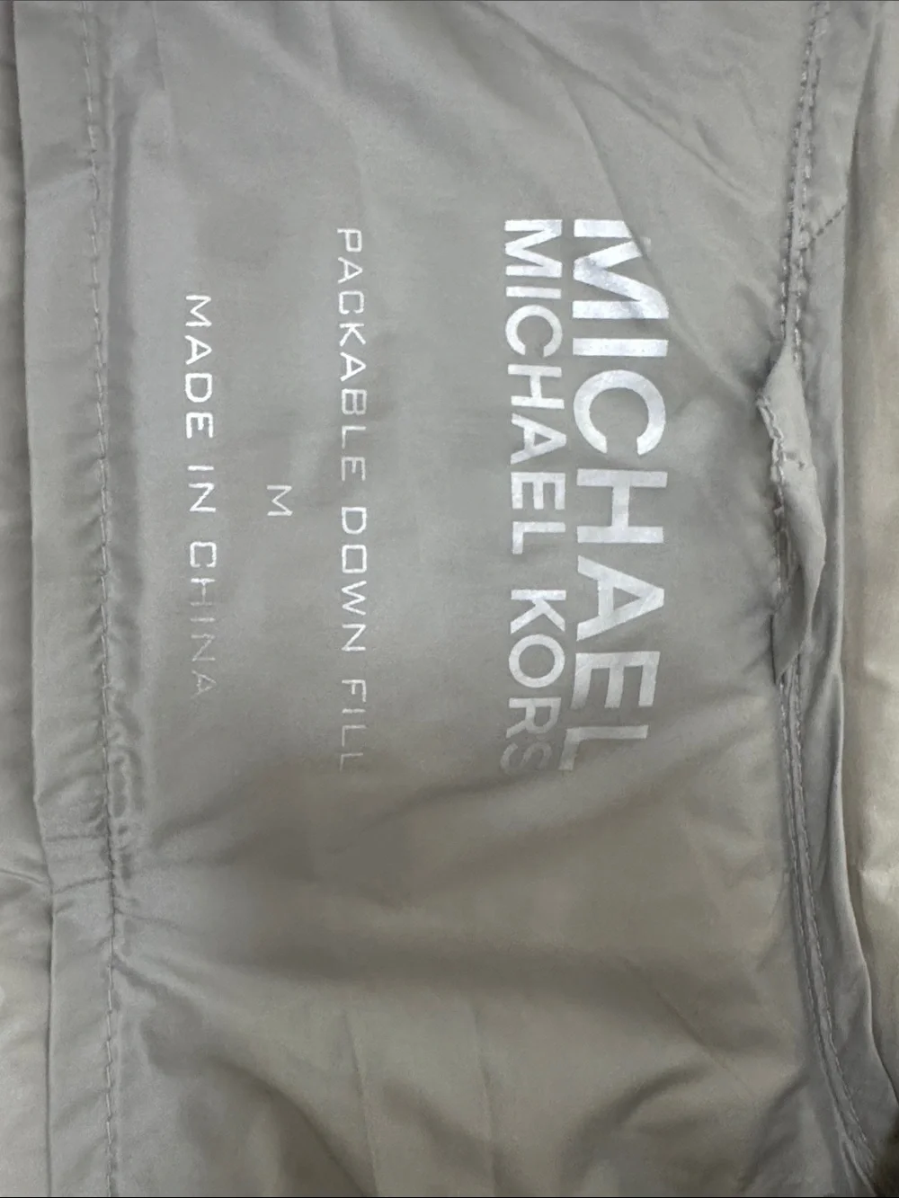 Michael Kors Sage Gray Quilted Packable Puffer Jacket